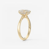 Oval Hidden Halo/Cathedral Lab Grown Diamond Engagement Ring