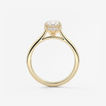 Oval Hidden Halo/Cathedral Lab Grown Diamond Engagement Ring