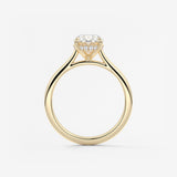 Oval Hidden Halo/Cathedral Lab Grown Diamond Engagement Ring