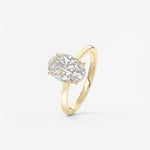 Oval Hidden Halo/Cathedral Lab Grown Diamond Engagement Ring