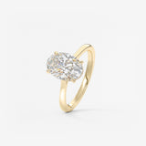 Oval Hidden Halo/Cathedral Lab Grown Diamond Engagement Ring