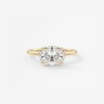 Oval East West Hidden Halo Lab Grown Diamond Engagement Ring