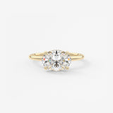 Oval East West Hidden Halo Lab Grown Diamond Engagement Ring