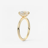 Oval East West Hidden Halo Lab Grown Diamond Engagement Ring