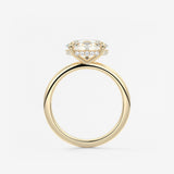 Oval East West Hidden Halo Lab Grown Diamond Engagement Ring