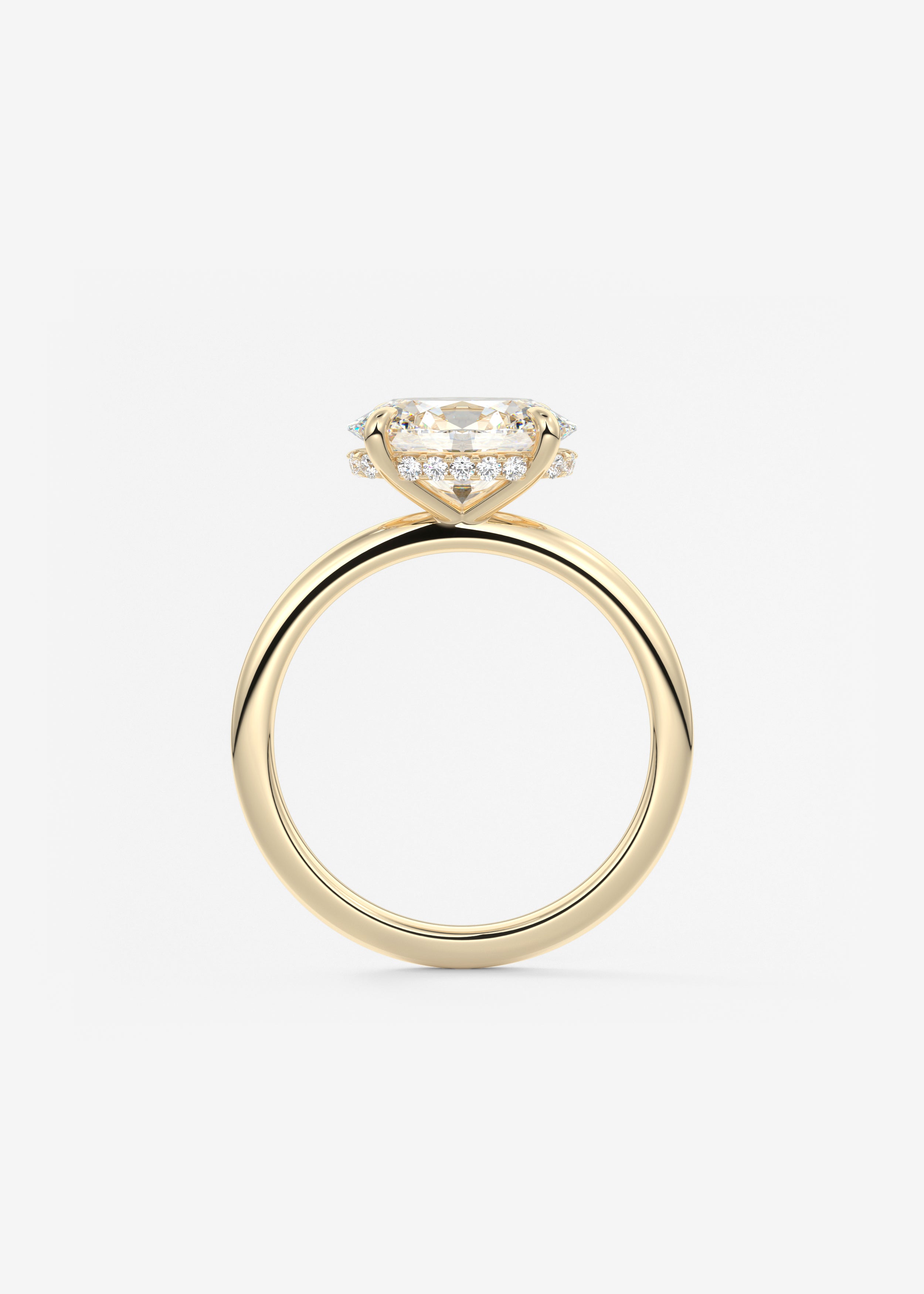 Oval East West Hidden Halo Lab Grown Diamond Engagement Ring