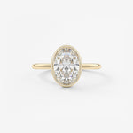 Oval Bezel Lab Grown Diamond Engagement Ring