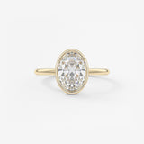 Oval Bezel Lab Grown Diamond Engagement Ring
