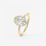 Oval Bezel Lab Grown Diamond Engagement Ring