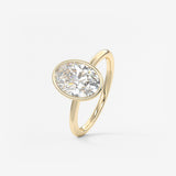 Oval Bezel Lab Grown Diamond Engagement Ring