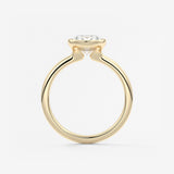 Oval Bezel Lab Grown Diamond Engagement Ring