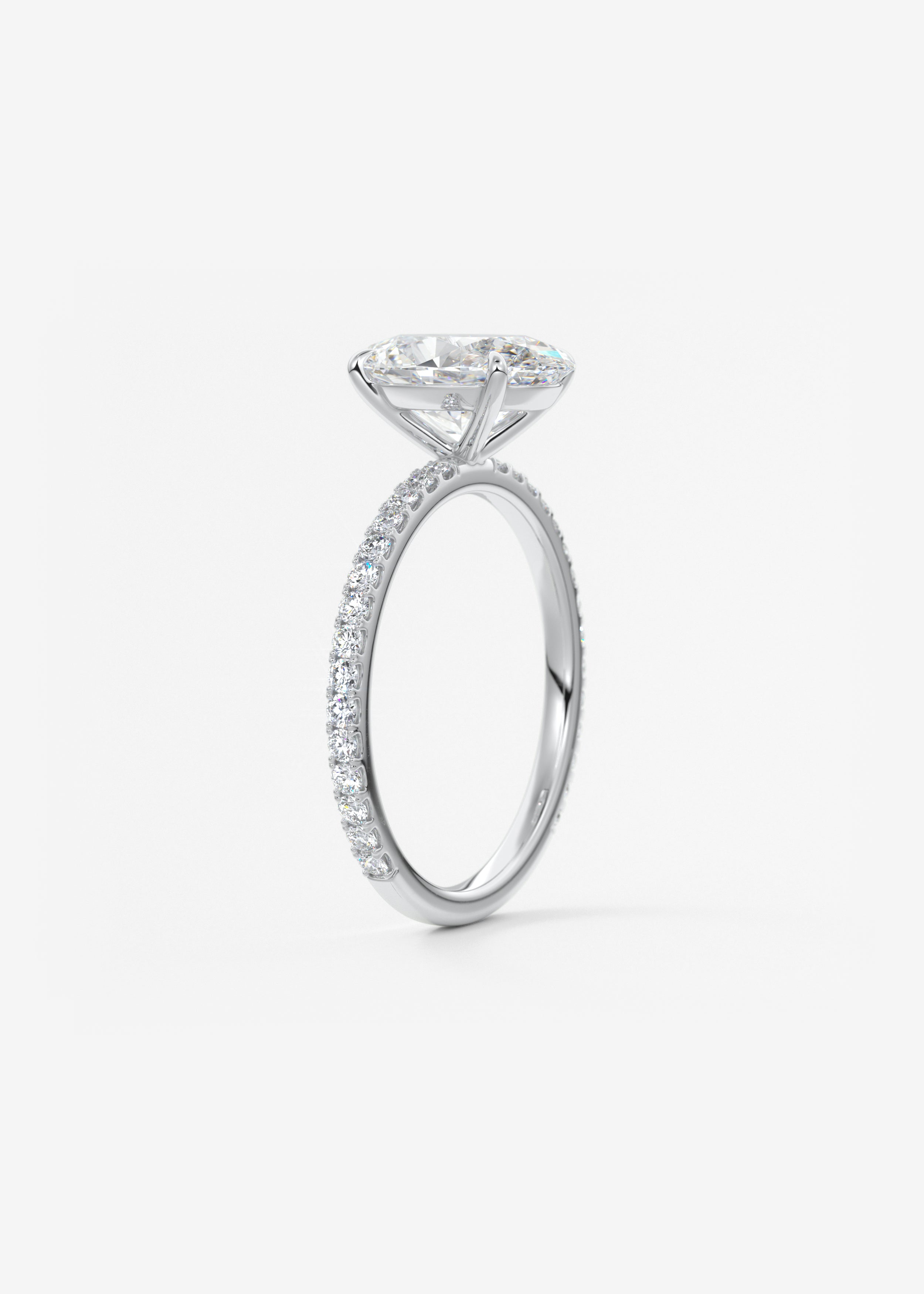 Oval Pave Lab Grown Diamond Engagement Ring