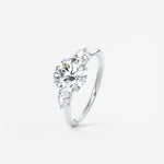 Round Three Stone Lab Grown Diamond Engagement Ring