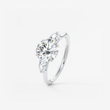 Round Three Stone Lab Grown Diamond Engagement Ring