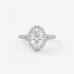 Oval Halo & Pave , Split Shank Lab Grown Diamond Engagement Ring