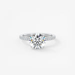 Round Pave Lab Grown Diamond Engagement Ring