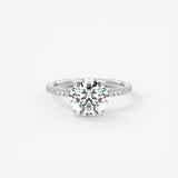 Round Pave Lab Grown Diamond Engagement Ring