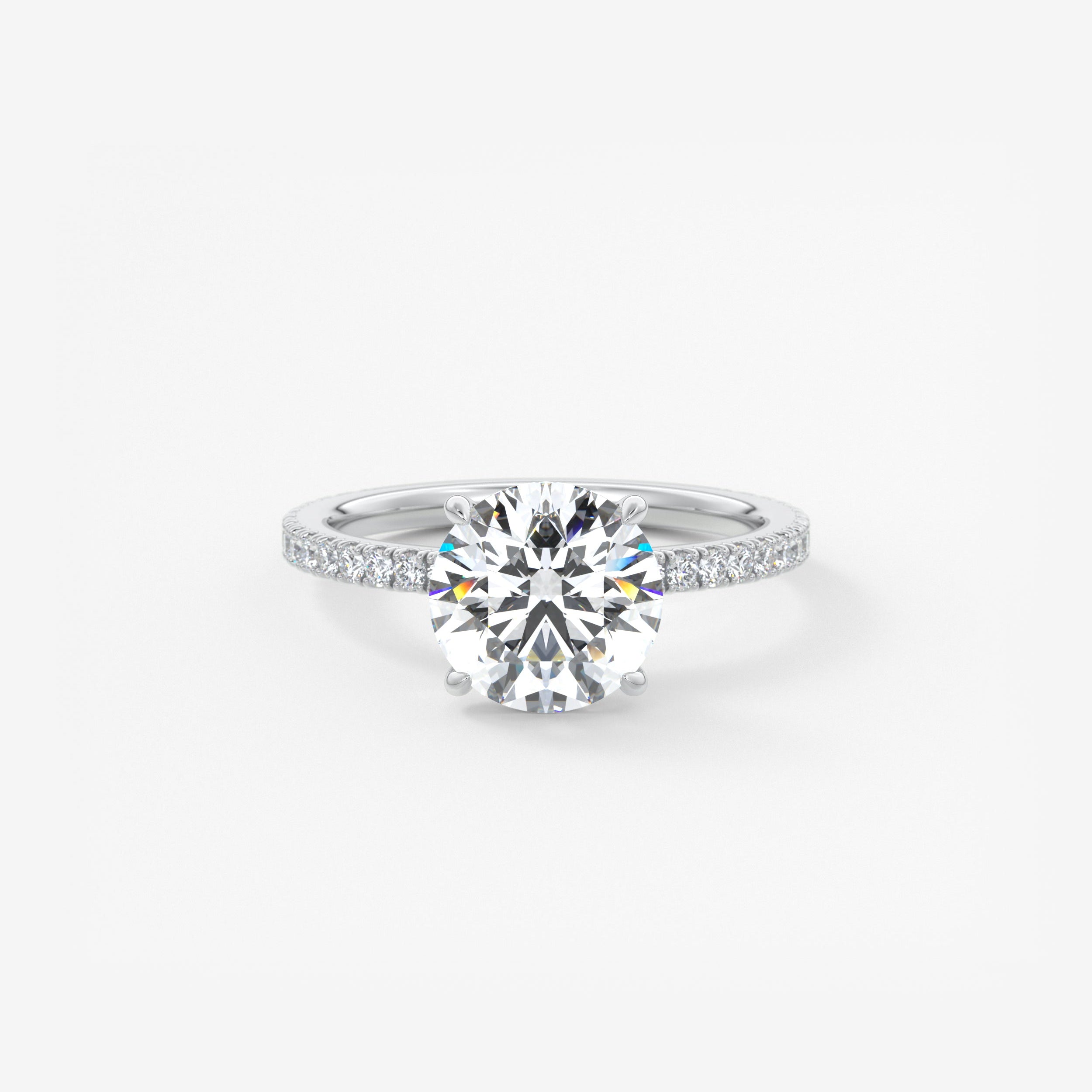Round Pave Lab Grown Diamond Engagement Ring