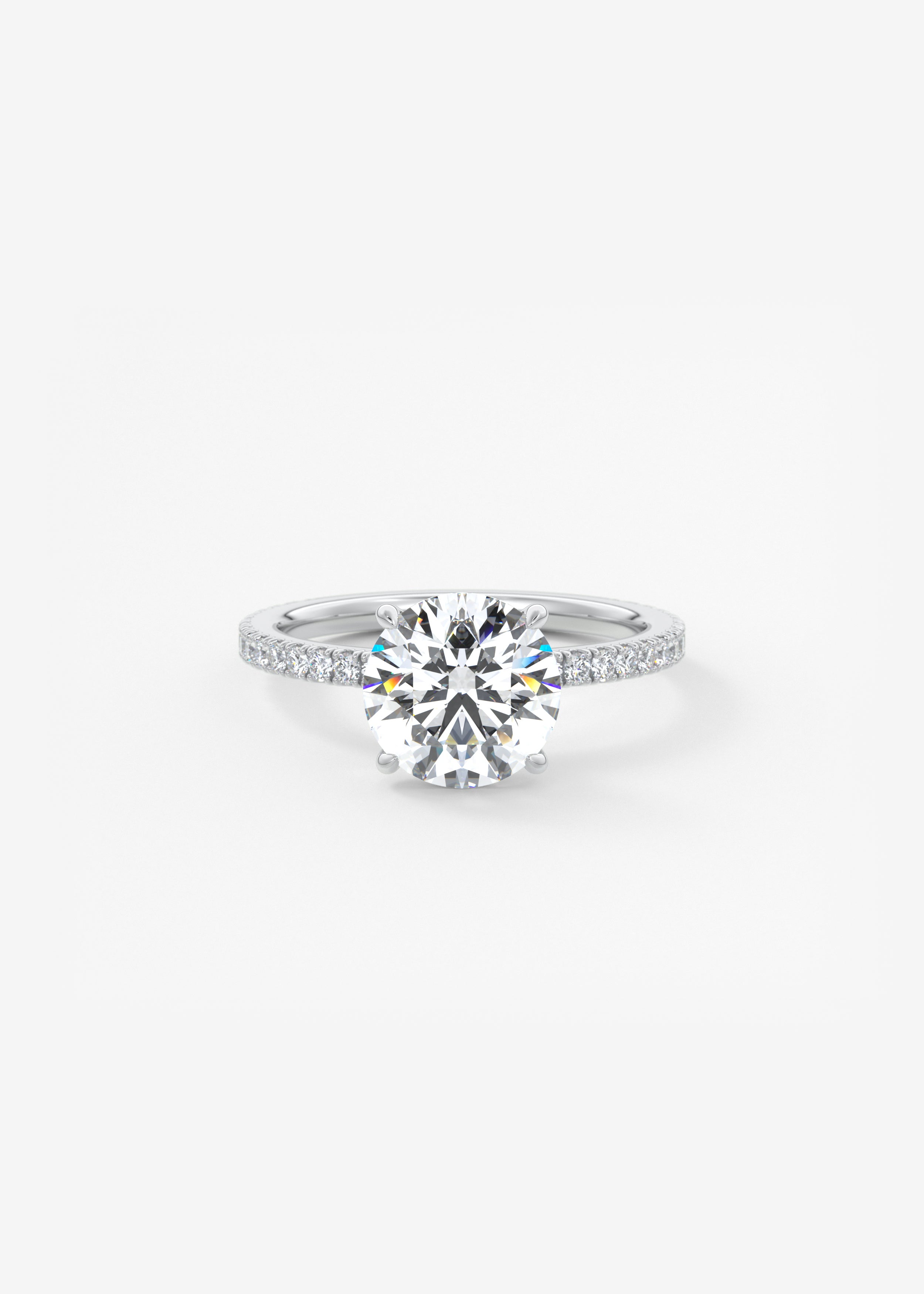 Round Pave Lab Grown Diamond Engagement Ring