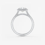 Oval Halo & Pave , Split Shank Lab Grown Diamond Engagement Ring