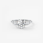 Round Three Stone Lab Grown Diamond Engagement Ring