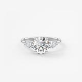 Round Three Stone Lab Grown Diamond Engagement Ring