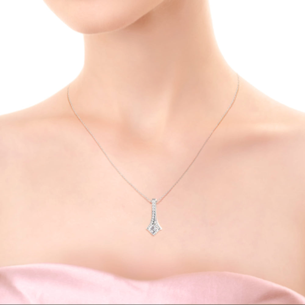 
                  
                    0.50 CT Princess Cut Moissanite Necklace With Drop Statement Style
                  
                