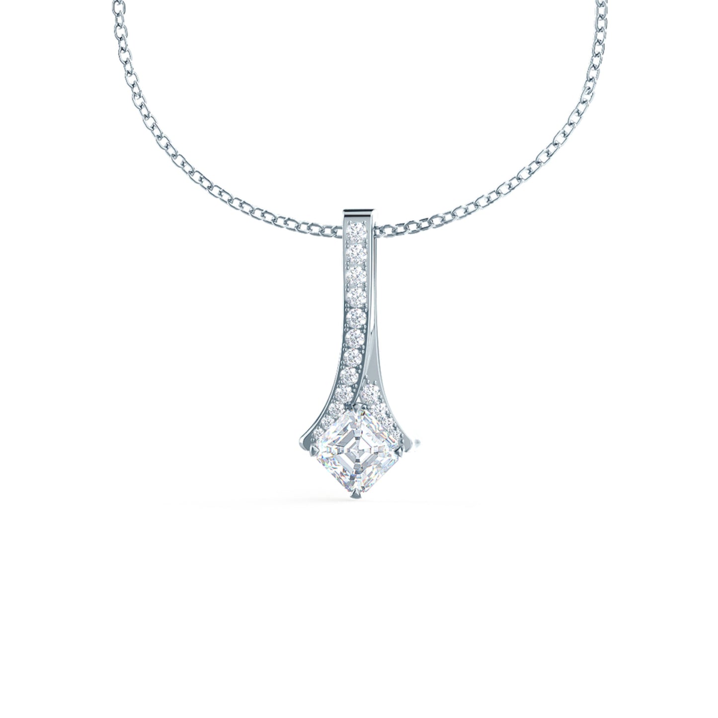 
                  
                    0.50 CT Princess Cut Moissanite Necklace With Drop Statement Style
                  
                