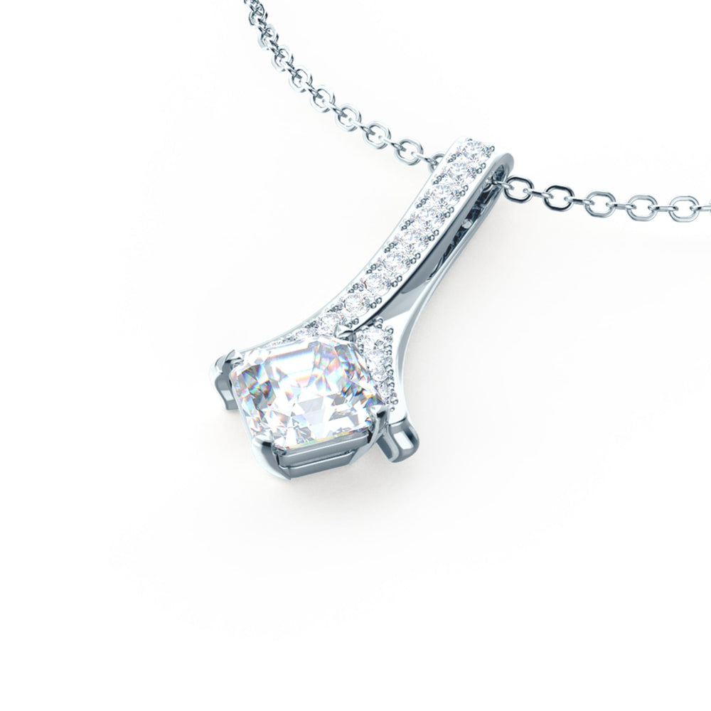 
                  
                    0.50 CT Princess Cut Moissanite Necklace With Drop Statement Style
                  
                