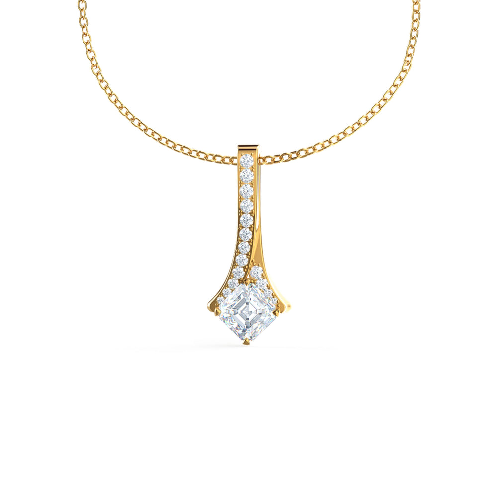 
                  
                    0.50 CT Princess Cut Moissanite Necklace With Drop Statement Style
                  
                