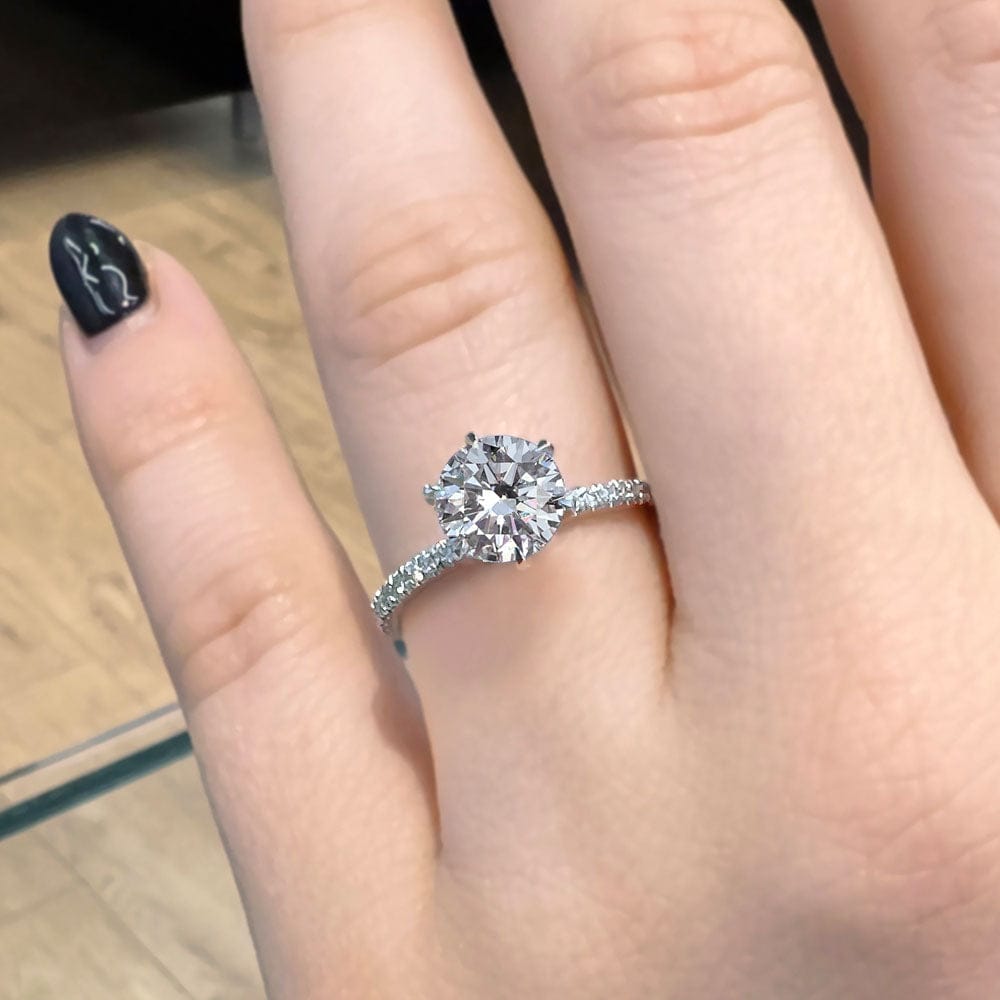 1.20 CT Round Moissanite Pave Setting Engagement Ring - farrellouise