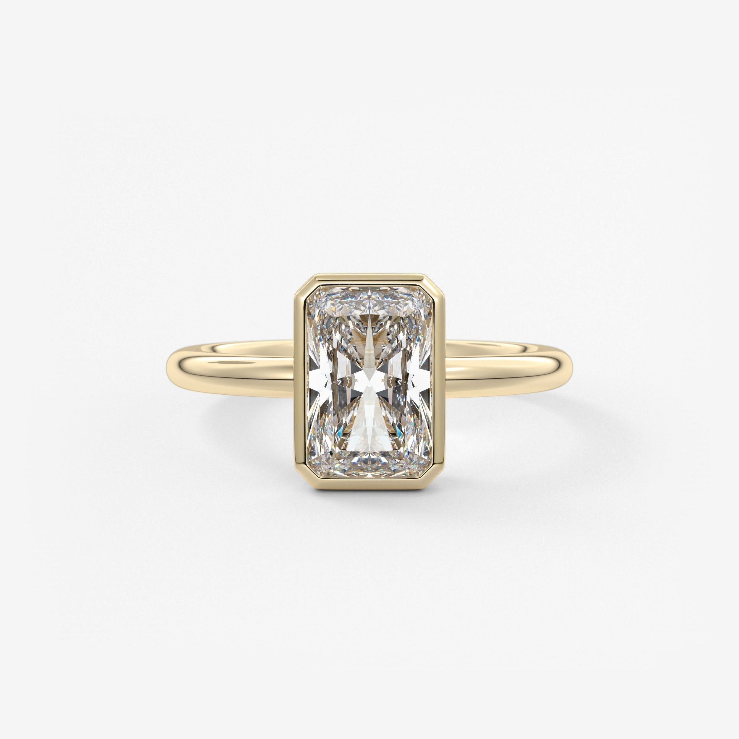 Radiant Bezel Lab Grown Diamond Engagement Ring