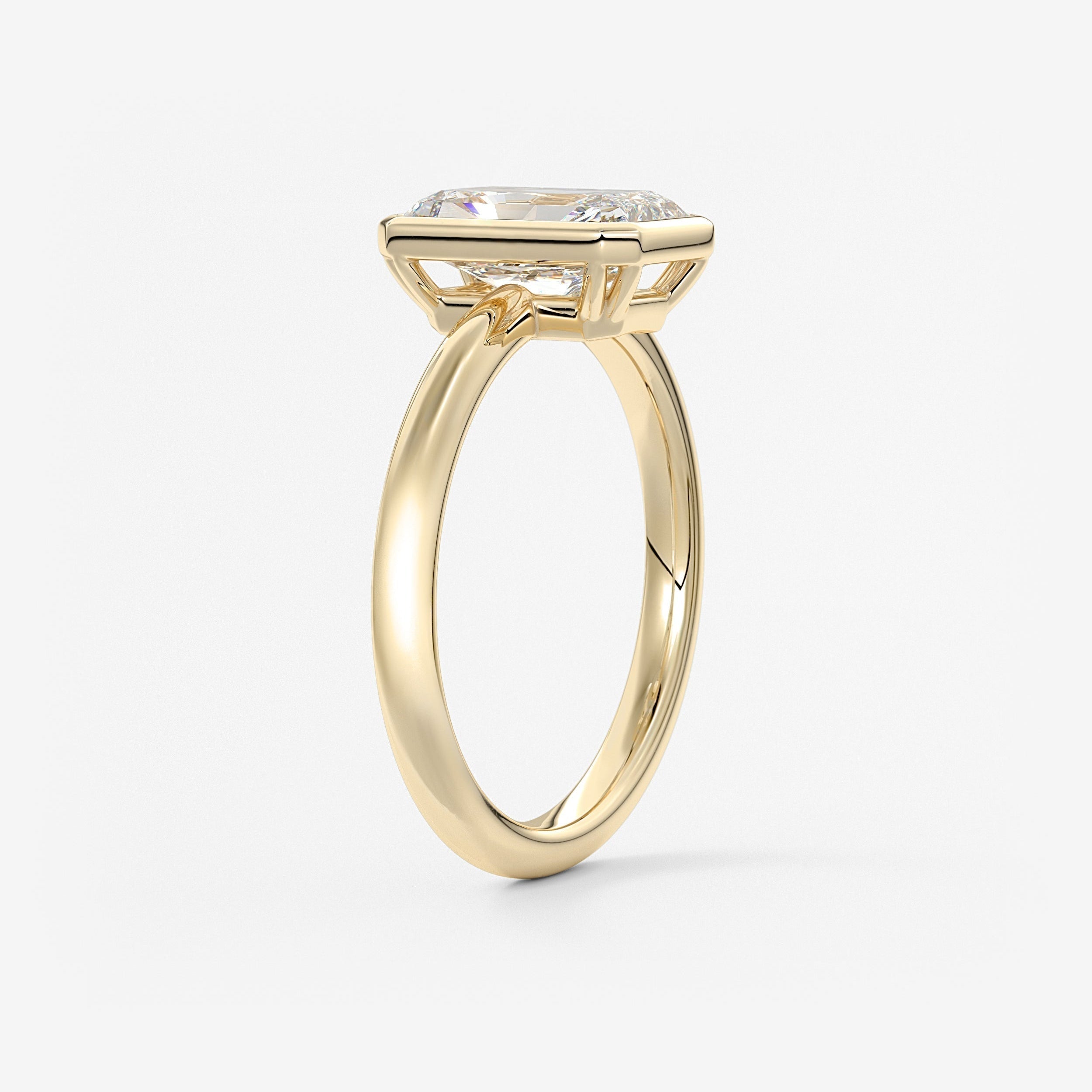 Radiant Bezel Lab Grown Diamond Engagement Ring