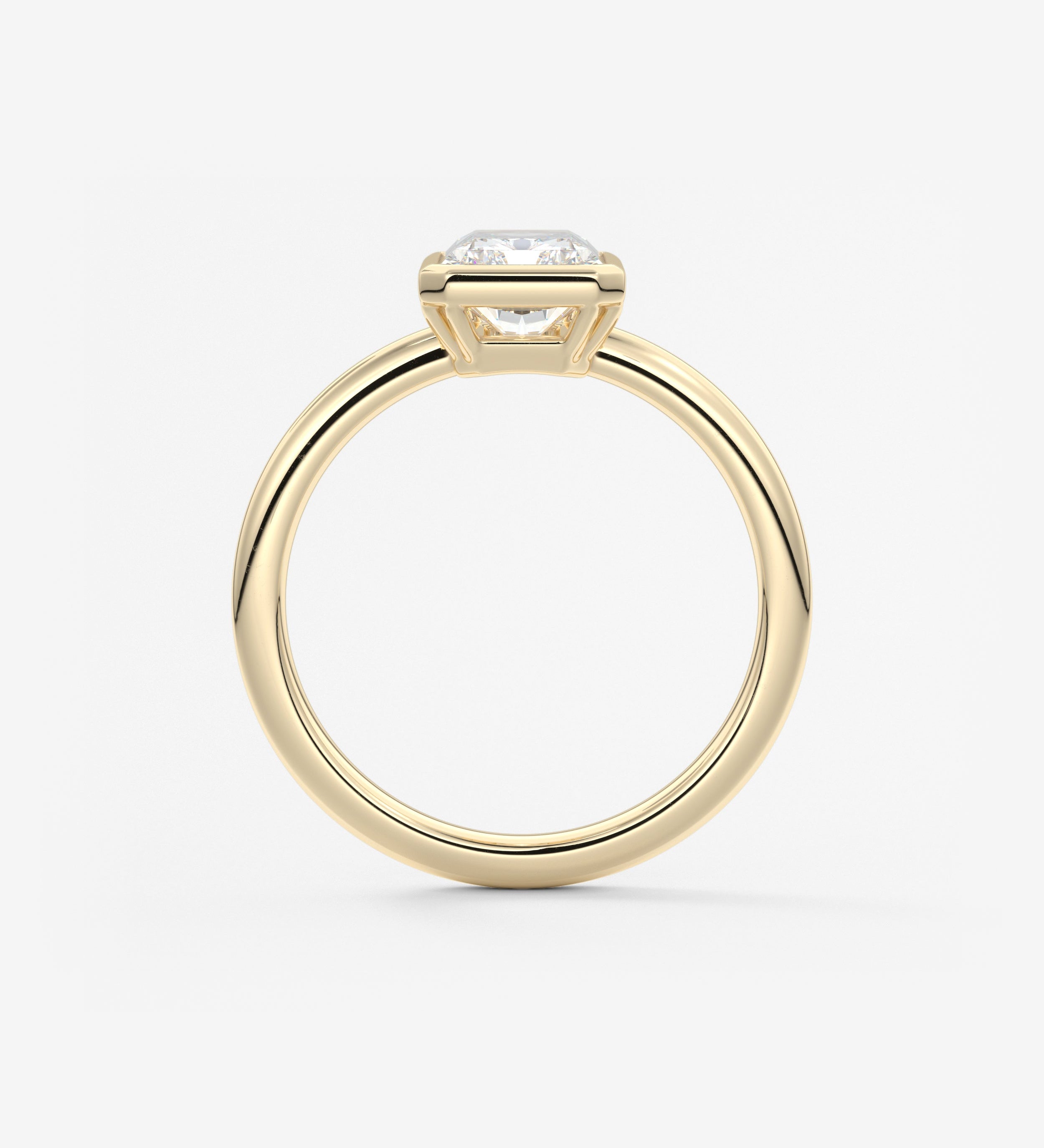 Radiant Bezel Lab Grown Diamond Engagement Ring