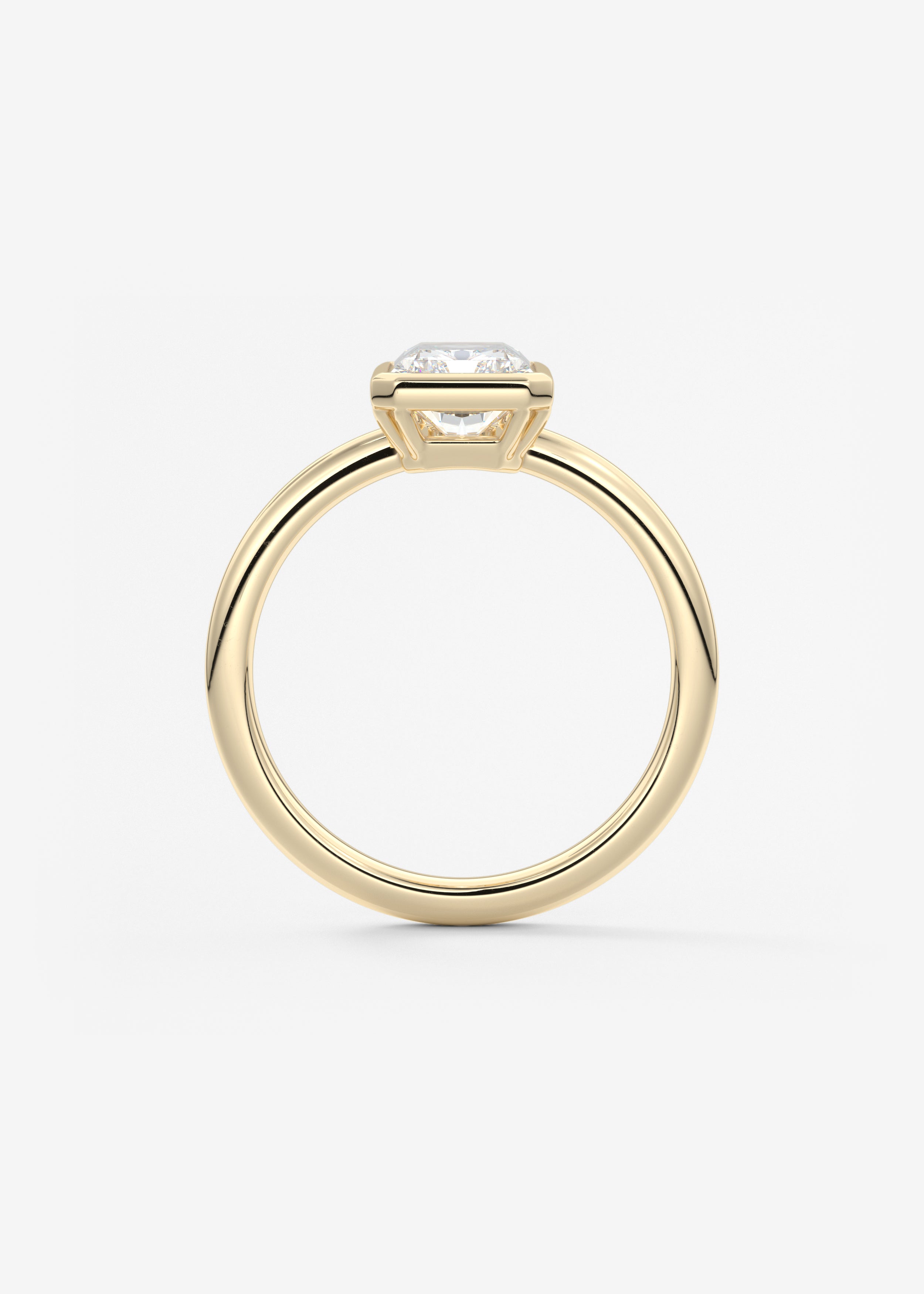 Radiant Bezel Lab Grown Diamond Engagement Ring