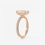 Radiant Hidden Halo Pave Lab Grown Diamond Engagement Ring