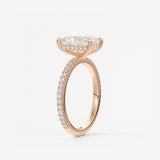 Radiant Hidden Halo Pave Lab Grown Diamond Engagement Ring