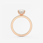 Radiant Hidden Halo Pave Lab Grown Diamond Engagement Ring
