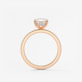 Radiant Hidden Halo Pave Lab Grown Diamond Engagement Ring