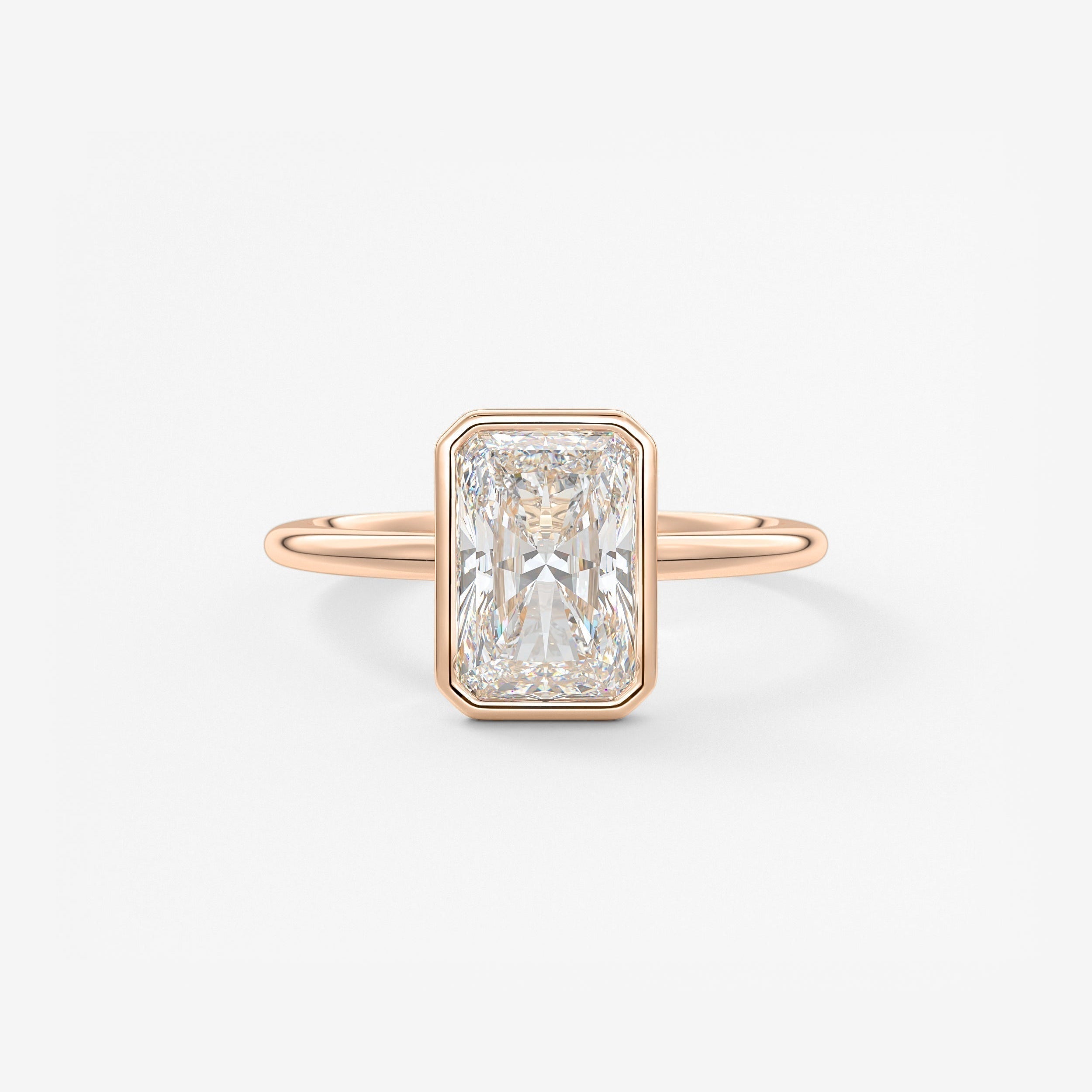 Radiant Bezel Lab Grown Diamond Engagement Ring