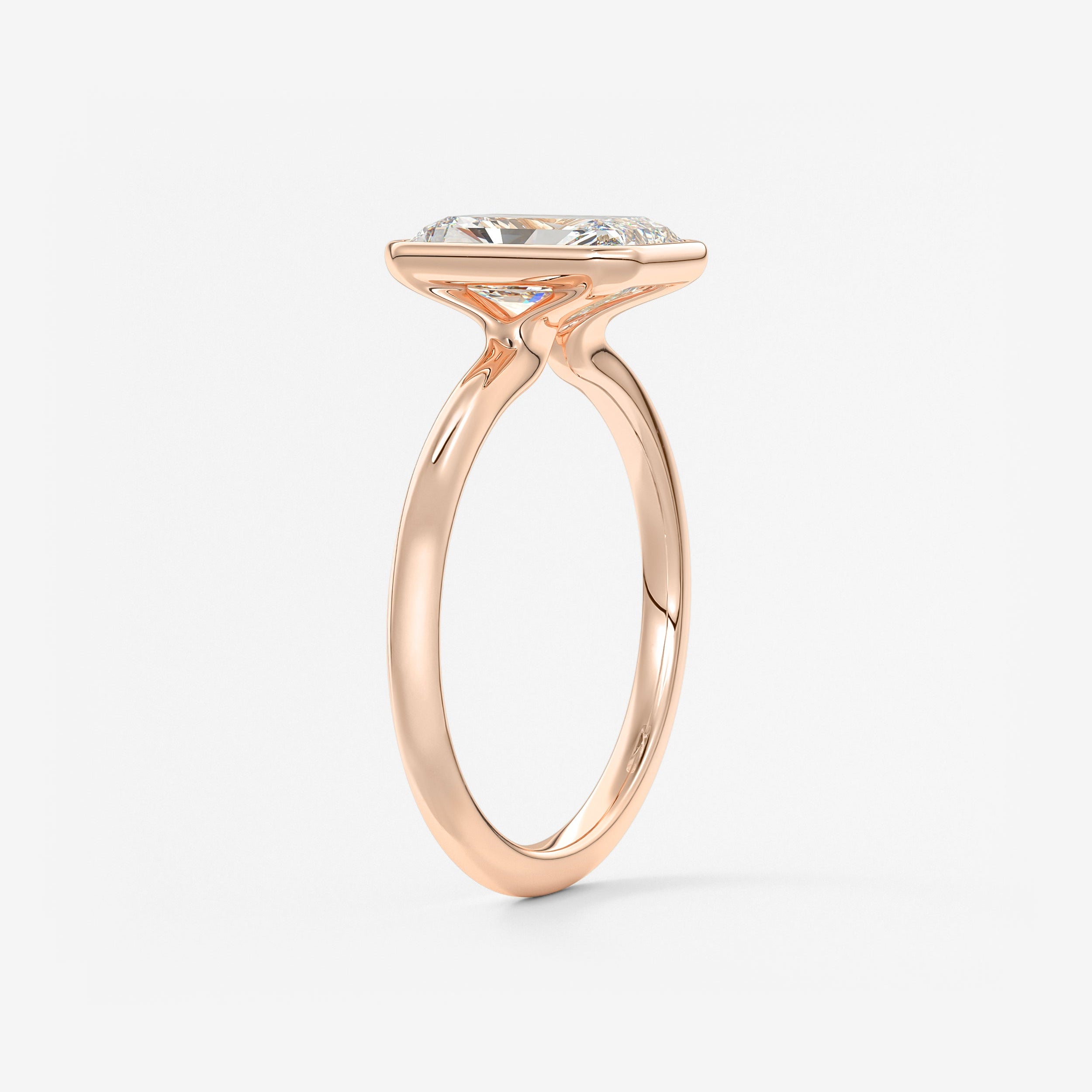 Radiant Bezel Lab Grown Diamond Engagement Ring