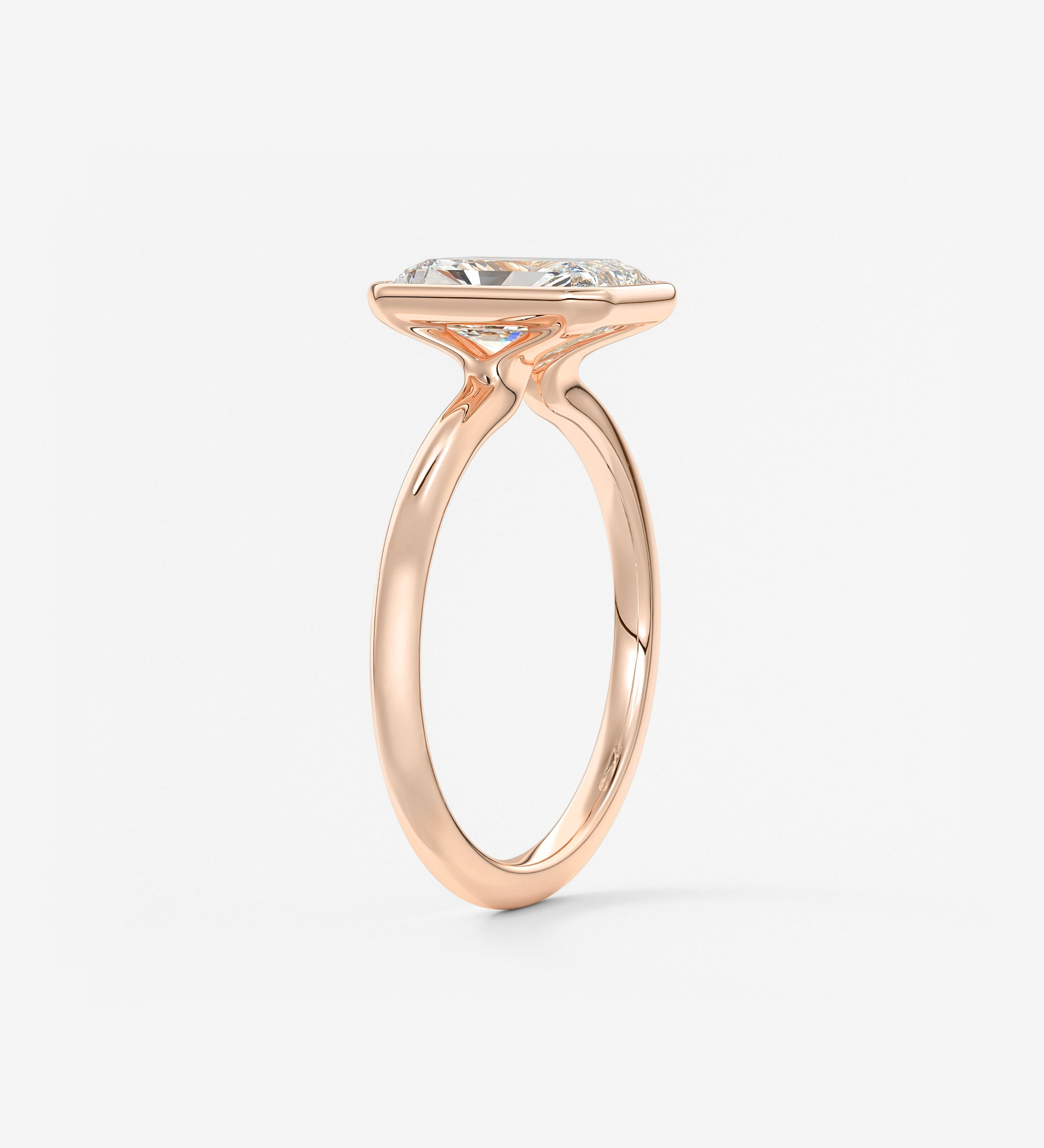 Radiant Bezel Lab Grown Diamond Engagement Ring