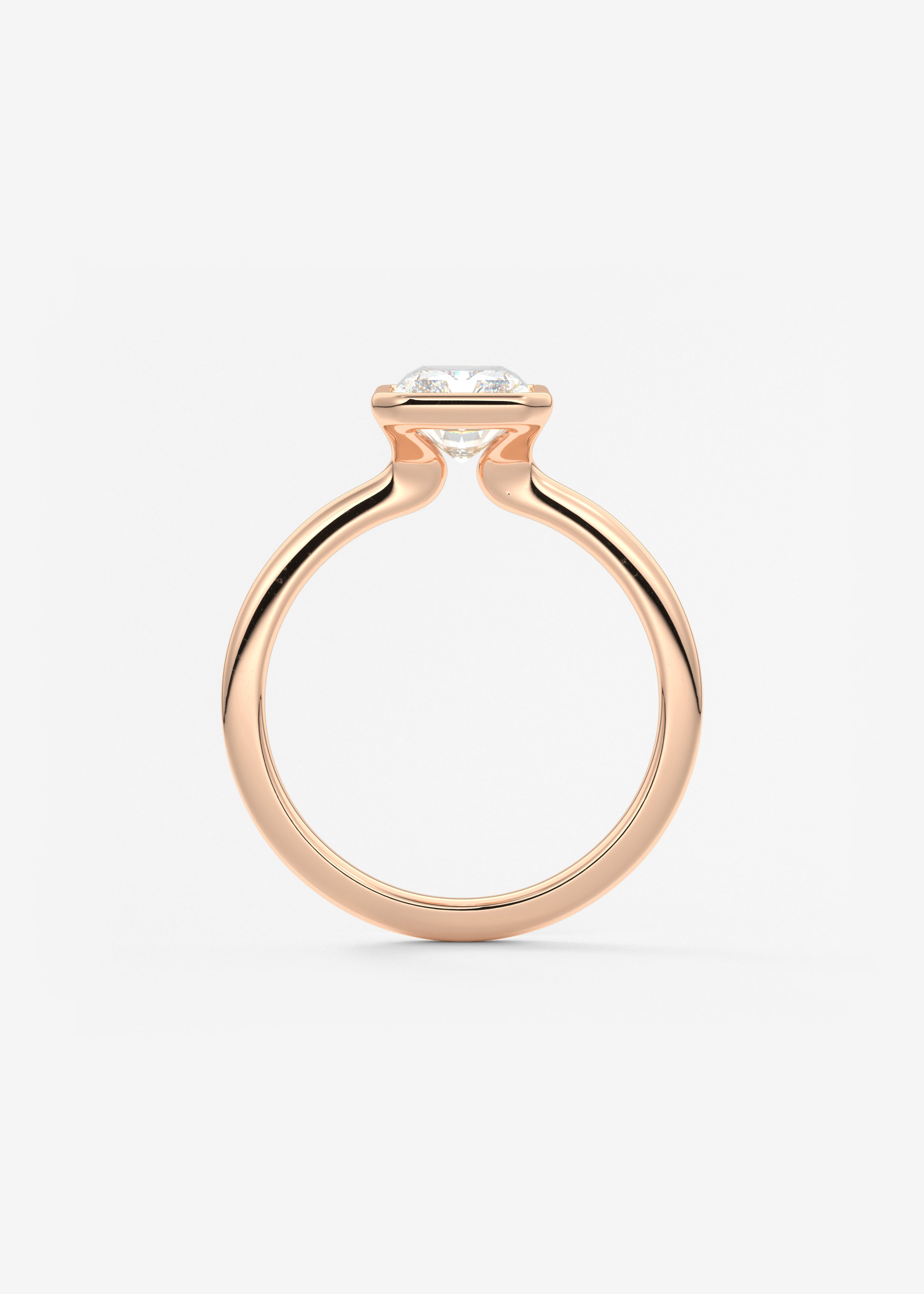 Radiant Bezel Lab Grown Diamond Engagement Ring