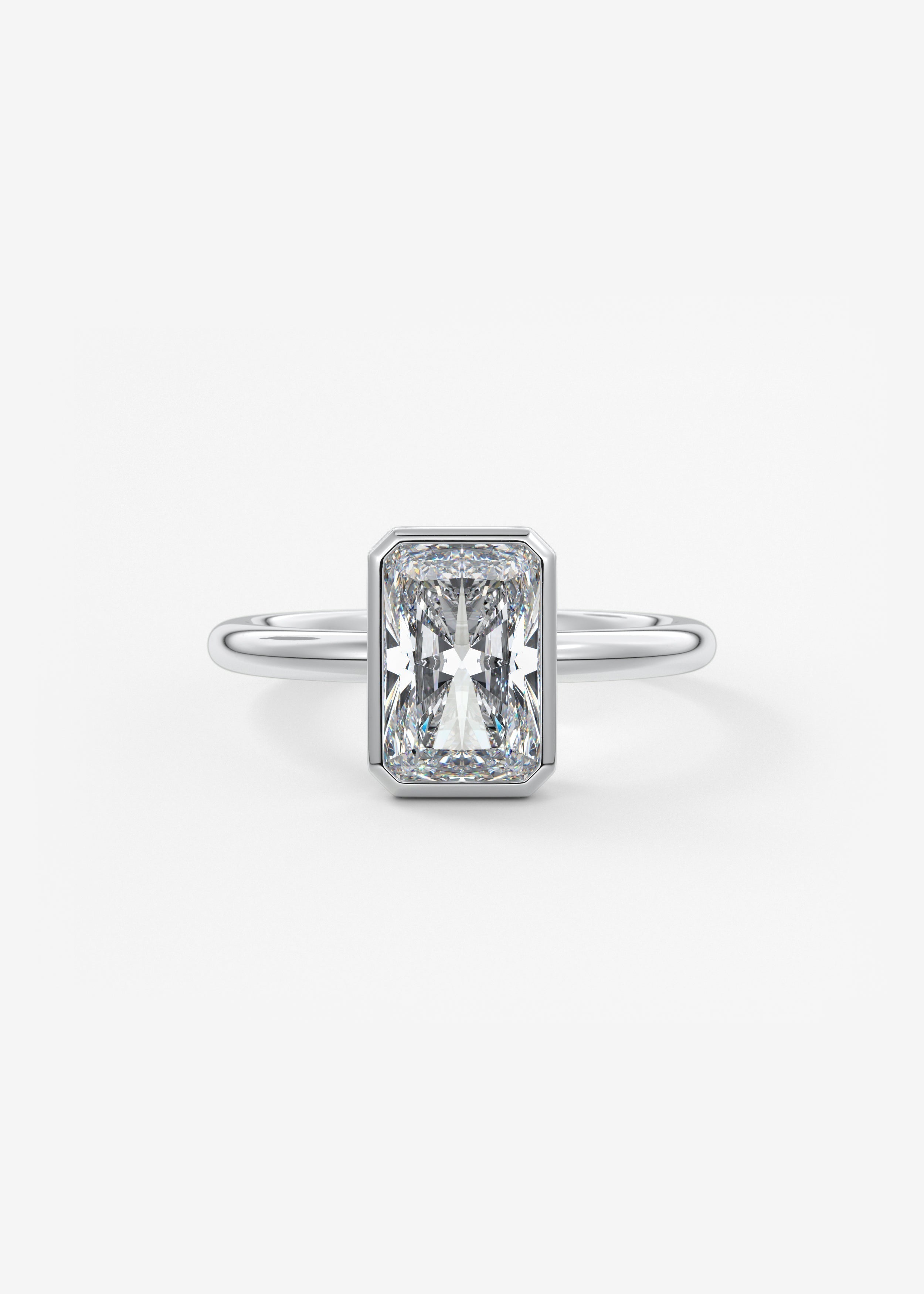 Radiant Bezel Lab Grown Diamond Engagement Ring