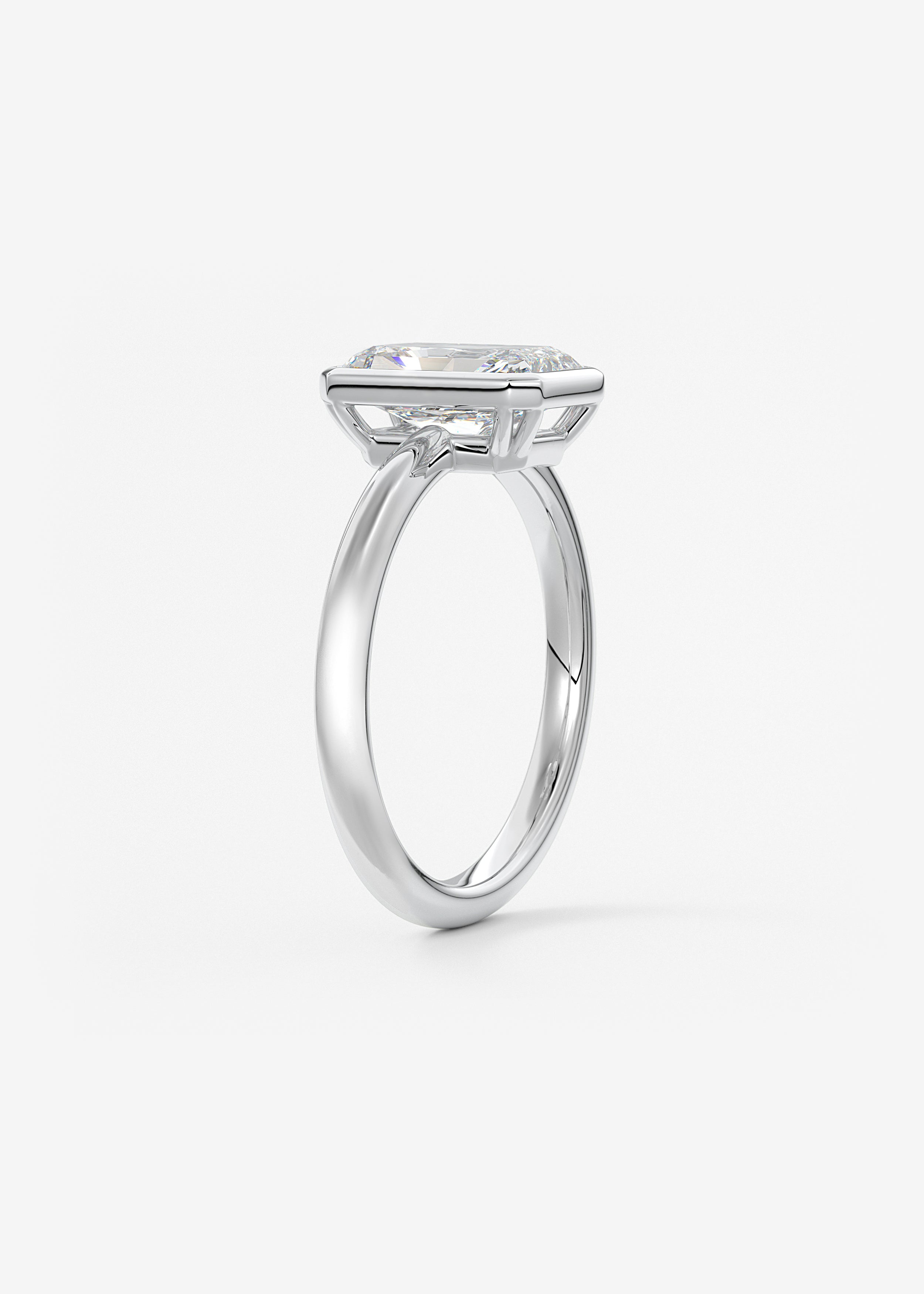 Radiant Bezel Lab Grown Diamond Engagement Ring