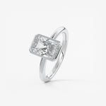 Radiant Bezel Lab Grown Diamond Engagement Ring