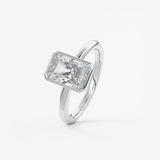 Radiant Bezel Lab Grown Diamond Engagement Ring