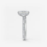 Radiant Hidden Halo Pave Lab Grown Diamond Engagement Ring