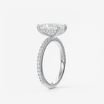 Radiant Hidden Halo Pave Lab Grown Diamond Engagement Ring