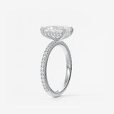 Radiant Hidden Halo Pave Lab Grown Diamond Engagement Ring